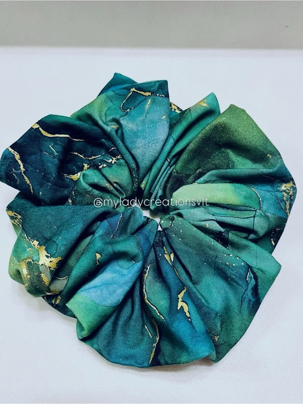 Handmade Rainbow Gold Tie-Dye Jumbo Scrunchie Set